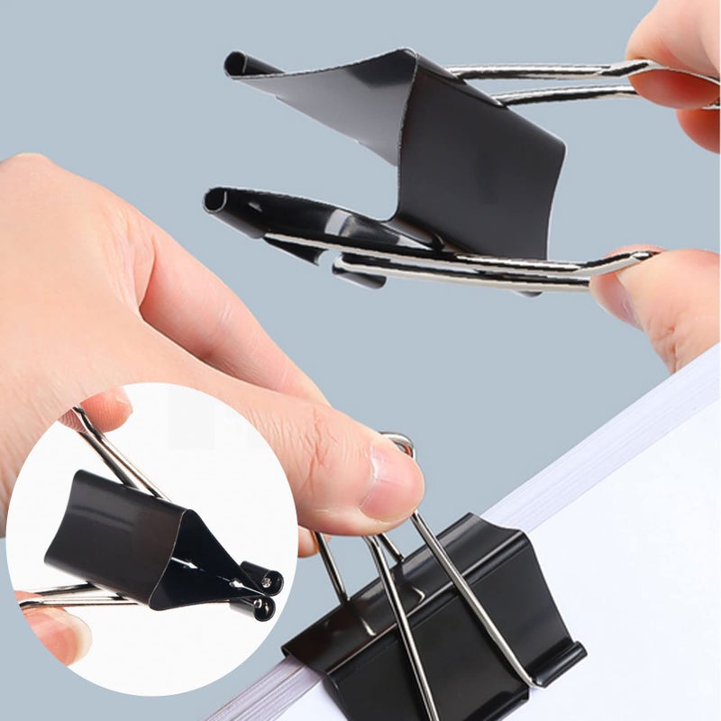 KAKAMINA Binder Clips Paper Clamps 300 Pack Assorted Sizes (Black)  Jumbo  Large  Medium  Small  Mini and Micro 6 Sizes for Office  School and Home - Image 4